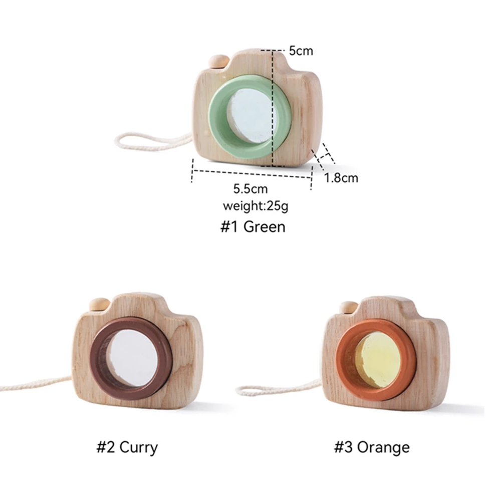 Baby Fashion Kaleidoscope Toys Wooden Colorful Camera Children Wooden Kids Montessori Toy Learning Early Educational Game Gifts