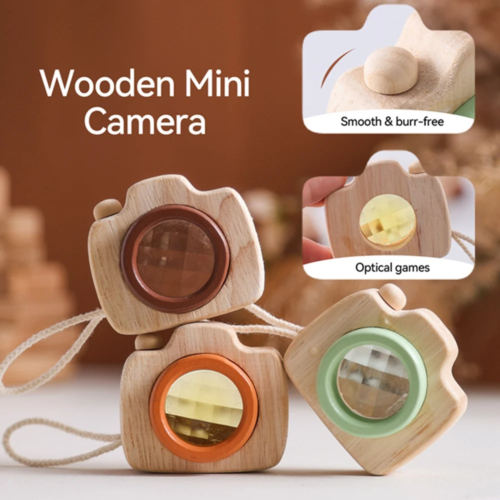 Baby Fashion Kaleidoscope Toys Wooden Colorful Camera Children Wooden Kids Montessori Toy Learning Early Educational Game Gifts