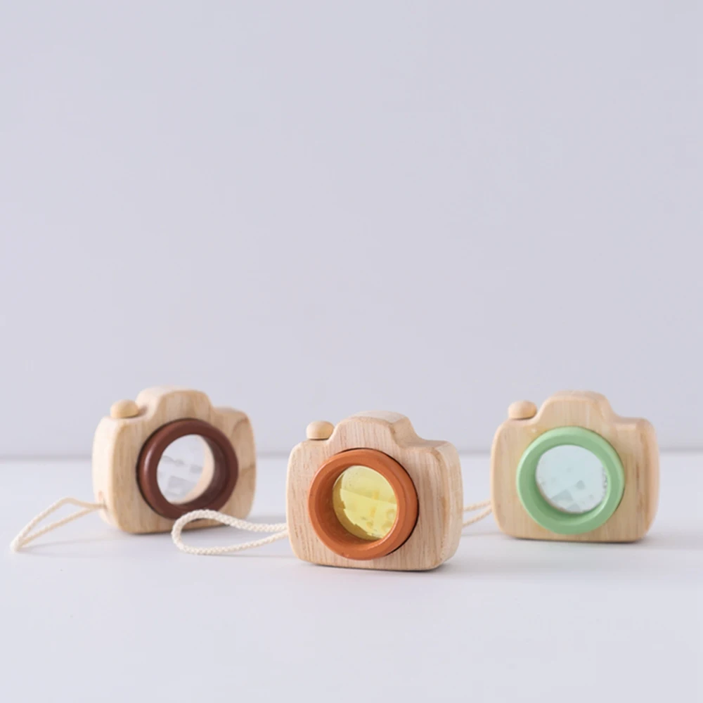 Baby Fashion Kaleidoscope Toys Wooden Colorful Camera Children Wooden Kids Montessori Toy Learning Early Educational Game Gifts