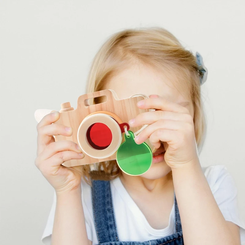 Baby Fashion Kaleidoscope Toys Wooden Colorful Camera Children Wooden Kids Montessori Toy Learning Early Educational Game Gifts