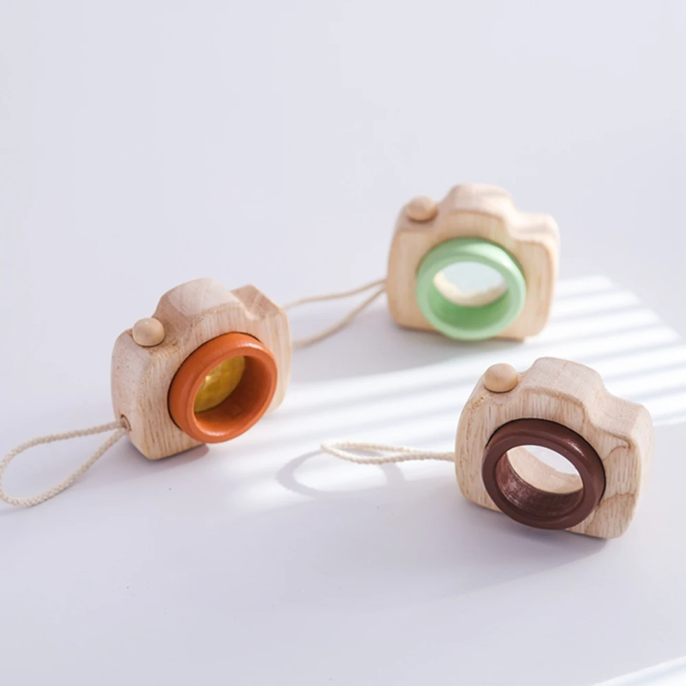 Baby Fashion Kaleidoscope Toys Wooden Colorful Camera Children Wooden Kids Montessori Toy Learning Early Educational Game Gifts