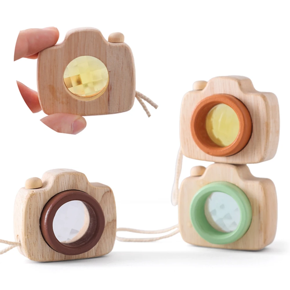 Baby Fashion Kaleidoscope Toys Wooden Colorful Camera Children Wooden Kids Montessori Toy Learning Early Educational Game Gifts