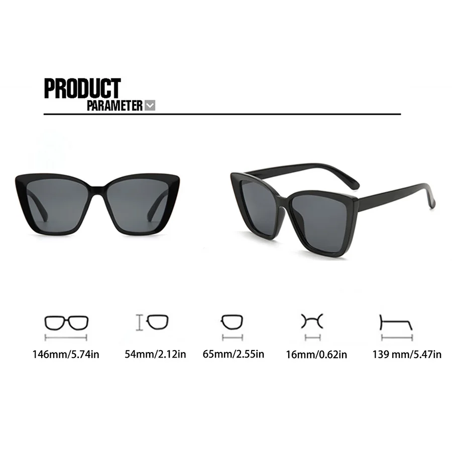 2PCS Cat Eye fashion Women Sunglasses Daily Holiday Beach Decorative Glasses