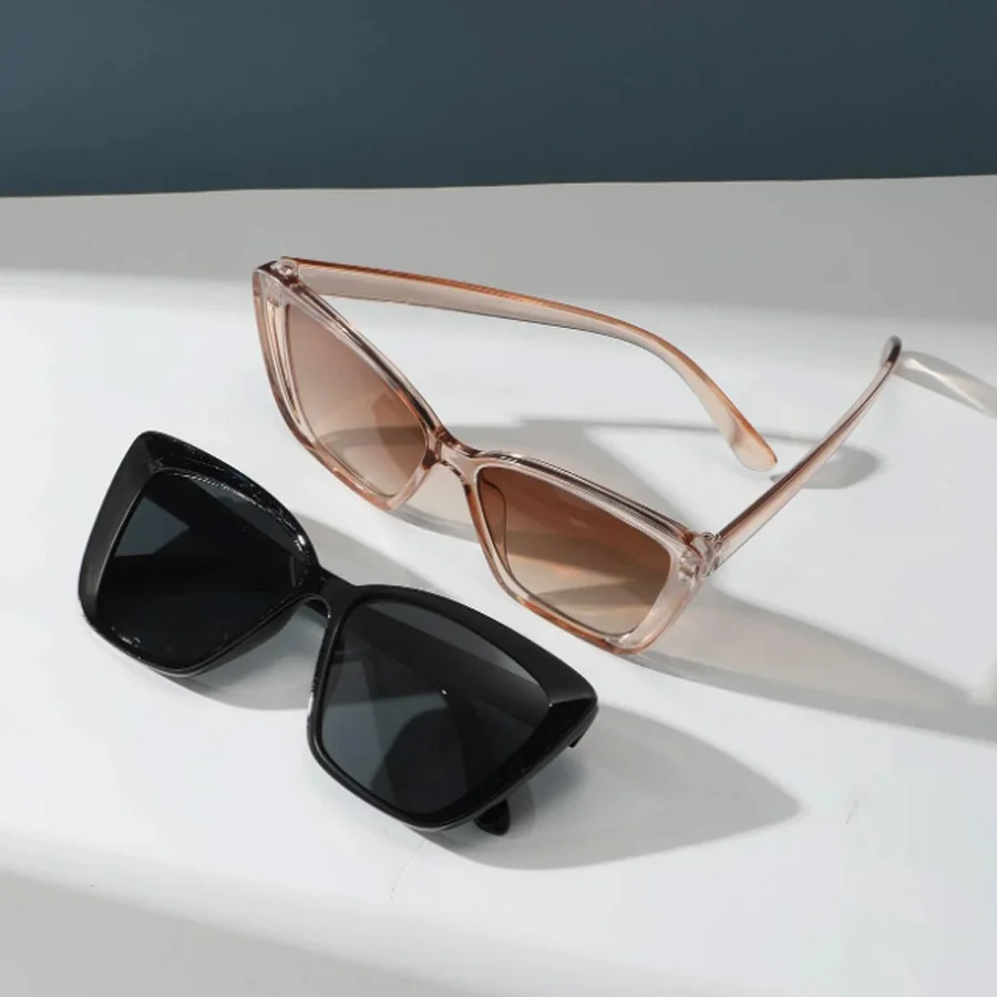 2PCS Cat Eye fashion Women Sunglasses Daily Holiday Beach Decorative Glasses