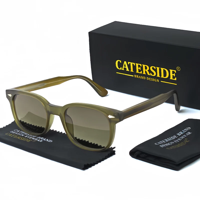 Caterside Retro Square Men's Sunglasses Propionic Pin Fashion Punk Sun Glasses Women's Travel Outdoor Party Event Eyewear UV400