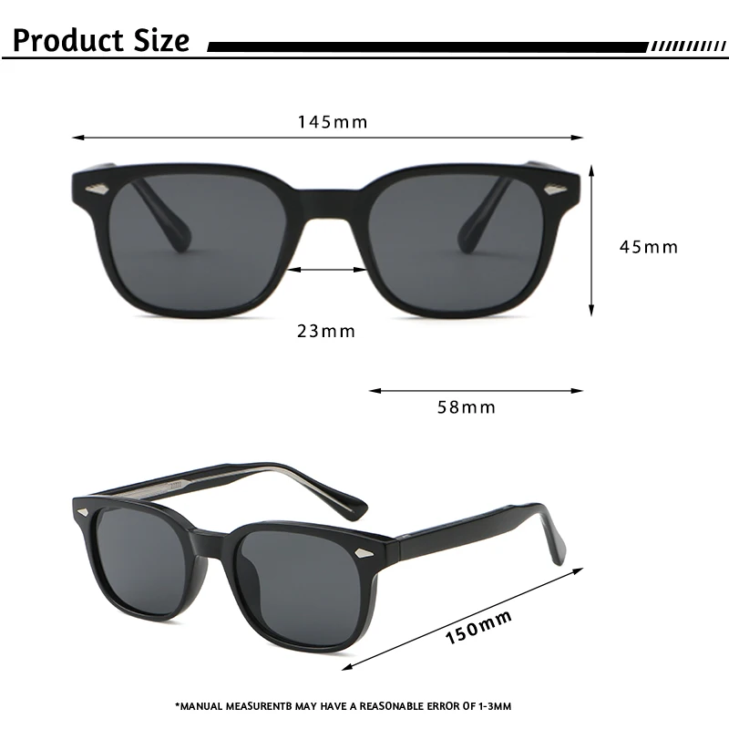 Caterside Retro Square Men's Sunglasses Propionic Pin Fashion Punk Sun Glasses Women's Travel Outdoor Party Event Eyewear UV400