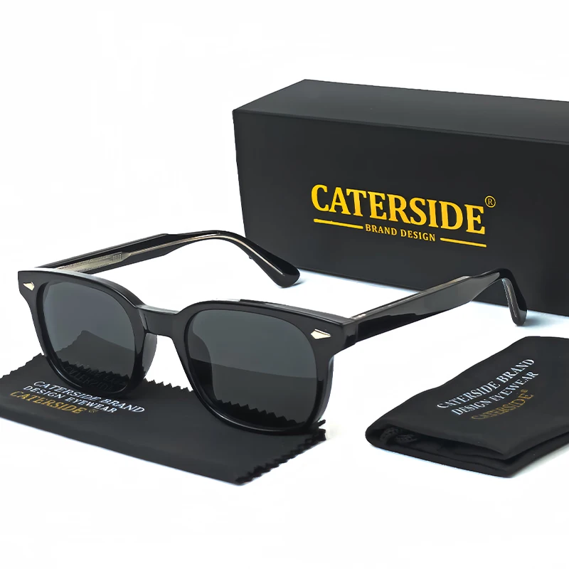 Caterside Retro Square Men's Sunglasses Propionic Pin Fashion Punk Sun Glasses Women's Travel Outdoor Party Event Eyewear UV400