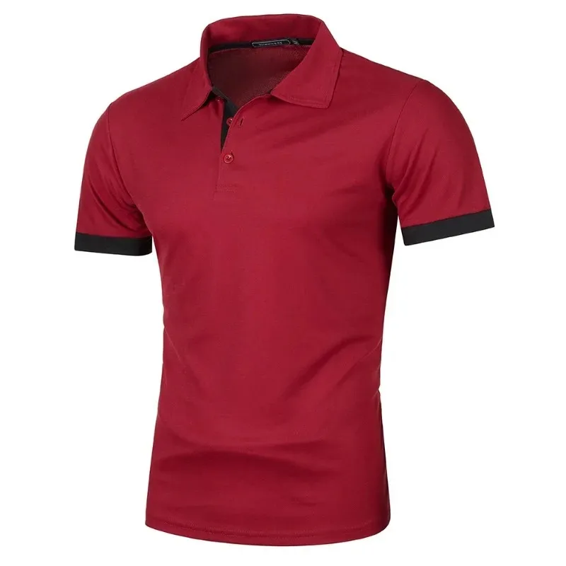 Summer Mens Short Sleeve Polo Shirts Lightweight Lapel Streetwear Breathable Tshirts for Men Basic Business Solid Color Top