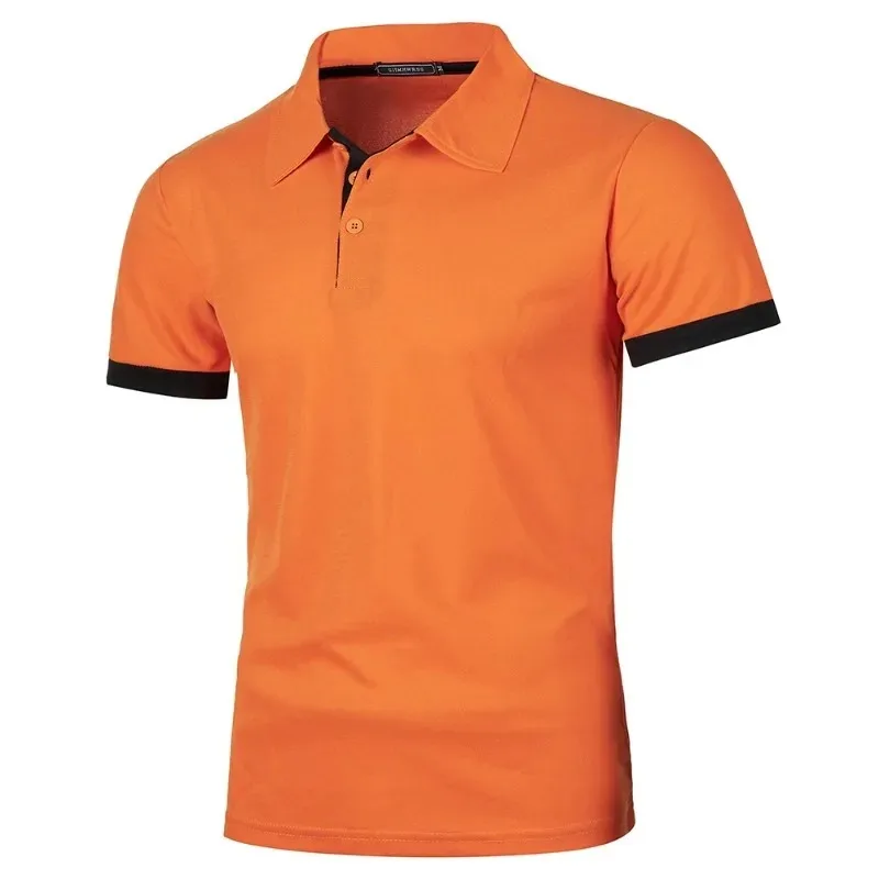 Summer Mens Short Sleeve Polo Shirts Lightweight Lapel Streetwear Breathable Tshirts for Men Basic Business Solid Color Top