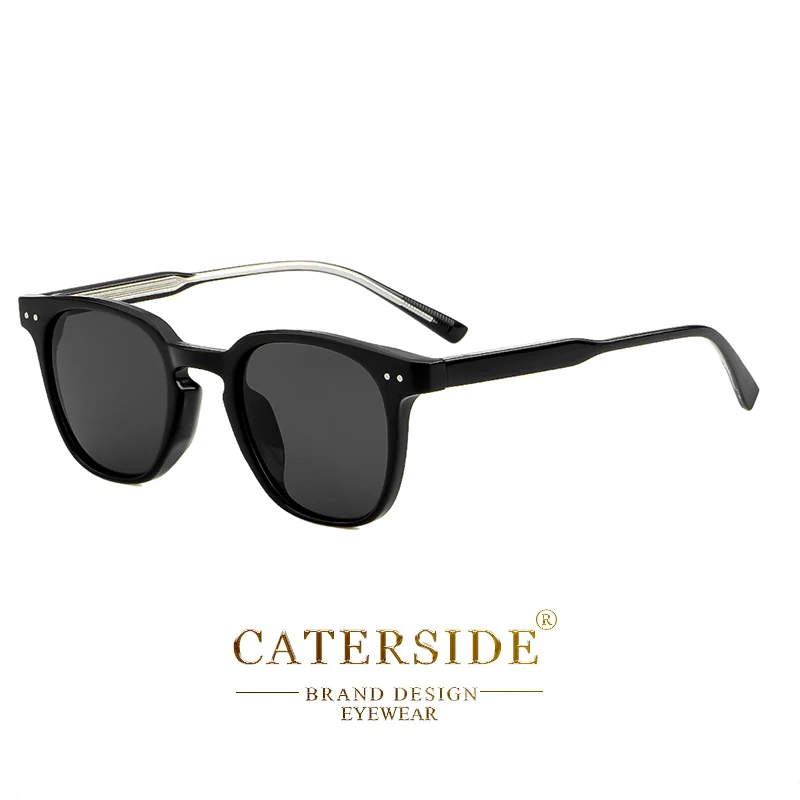CATERSIDE Round Retro Sunglasses Men's Punk Fashion Brand Design Sun Glasses Women Travel Outdoor UV400 Shades Propionic Temple