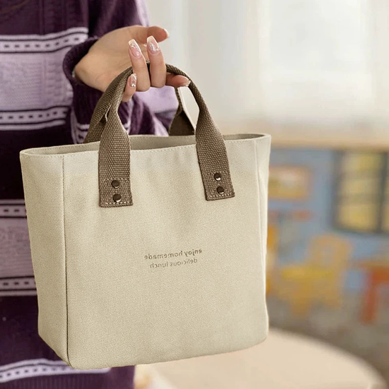 Women's Canvas Handbag Solid Color Women's Casual Large Capacity Travel Bag