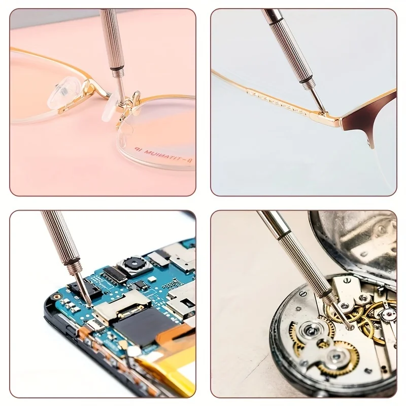 Mini Hand Glasses Screwdrivers 3-in-1 Spectacle Repair Kits Multifunction Sunglass Watch Glasses Screwdriver Set with Keychain