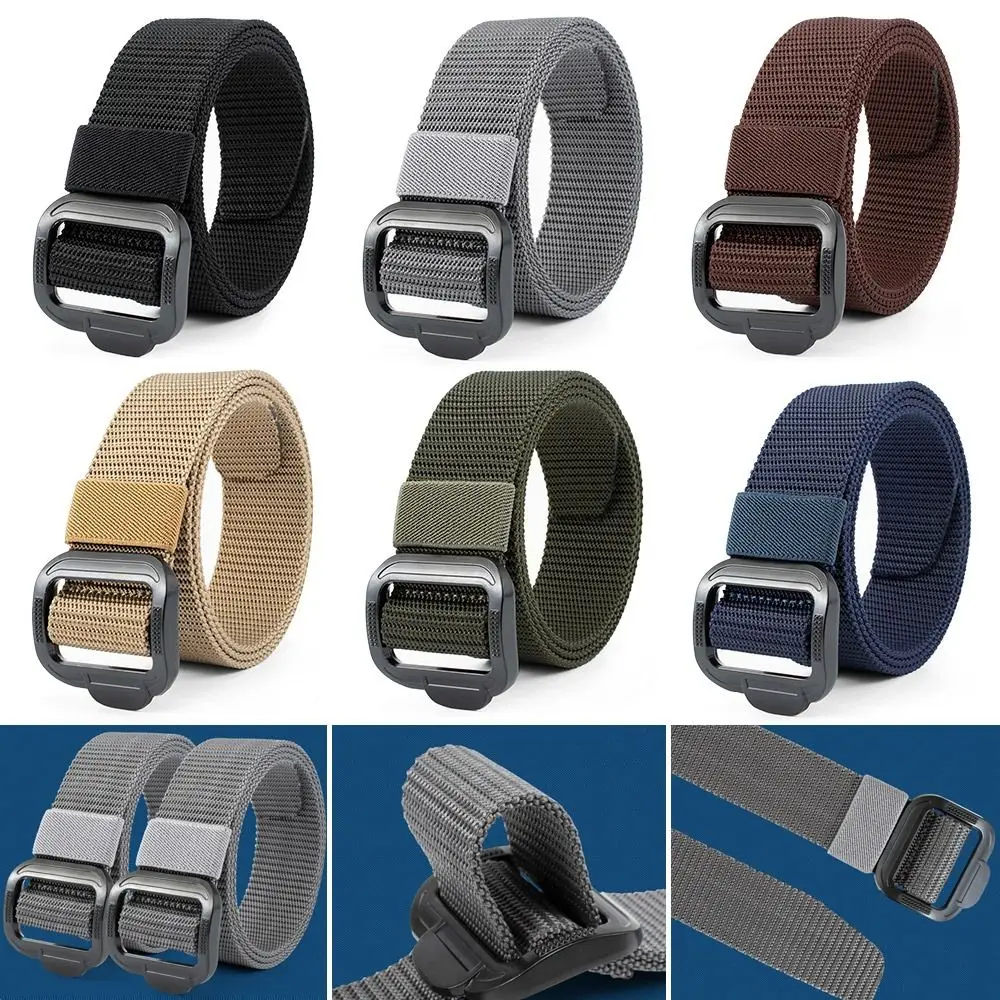 Nylon Outdoor Belt Men's Belt Alloy Button Unisex Free Size 3.8cm Wide Nylon Belt Waistband