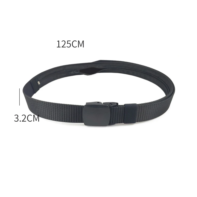 Travel Cash Anti Theft Belt Waist Bag Women Portable Hidden Money Strap Belt Wallet Waist Pack Men Secret Hiding Belt 125cm