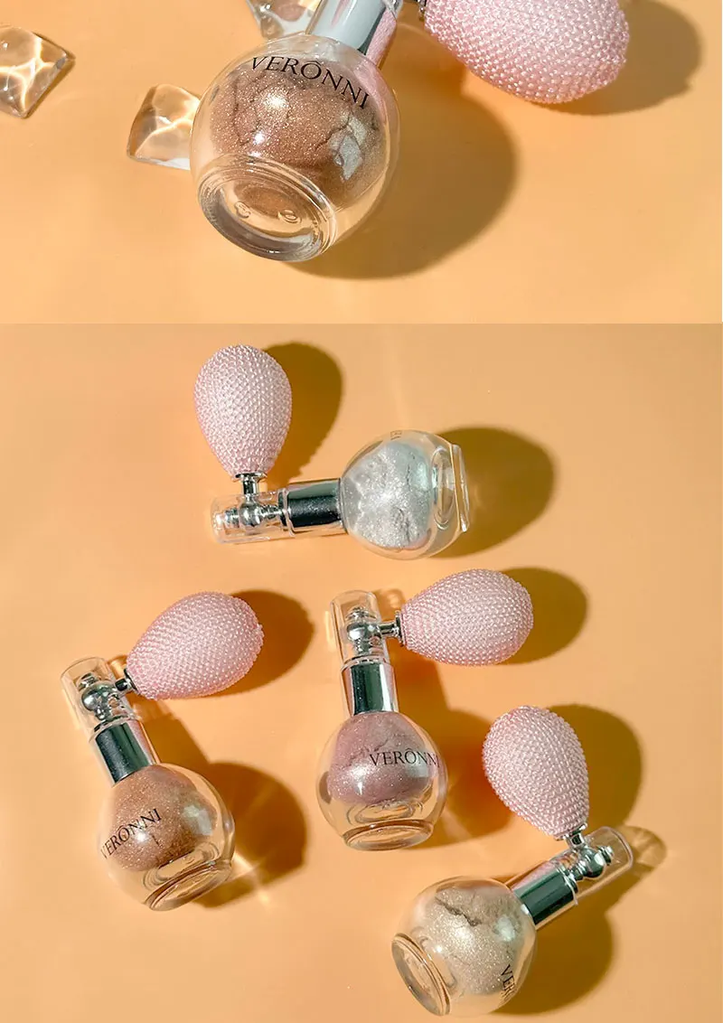 6-Color Diamond Highlighter Powder Spray Waterproof High Gloss Glitter Body Bronzer Highlight Powder Face Contour Illuminator