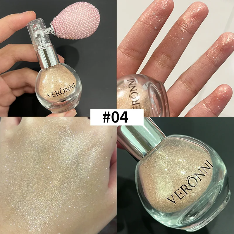 6-Color Diamond Highlighter Powder Spray Waterproof High Gloss Glitter Body Bronzer Highlight Powder Face Contour Illuminator