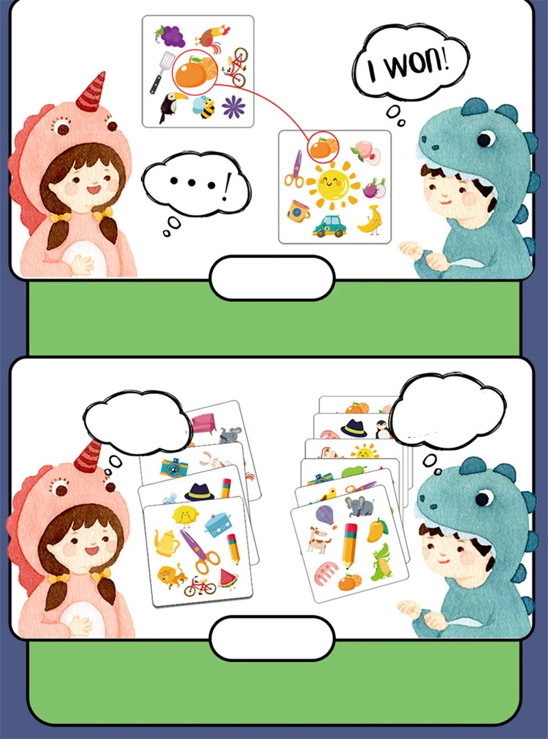 Kids Memory Matching Crazy Cards Toy Parent-child Interactive Cognition Games Early Educational Montessori Logical Thinking Toys