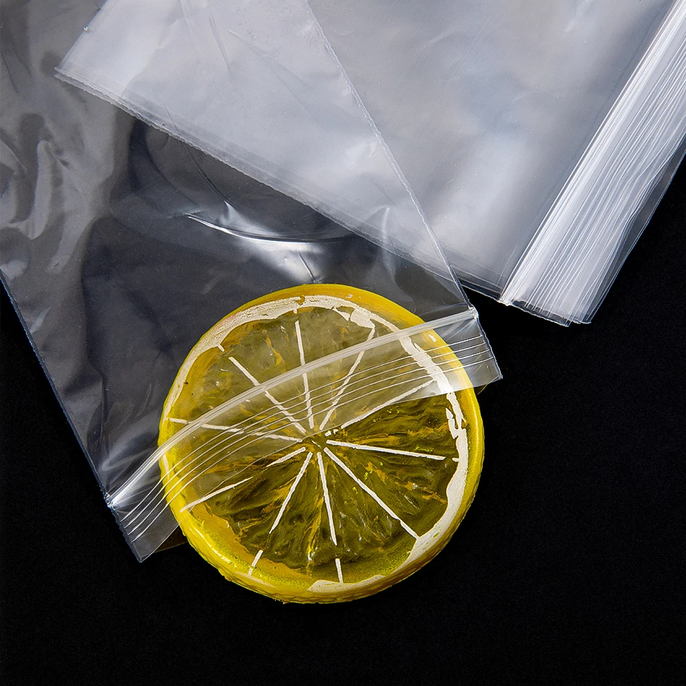 50pcs Thicken Zipper Sealed Bags Clear Plastic Storage Pouch for Small Jewelry Food Packing Reclosable Zippers Sealing Pouches