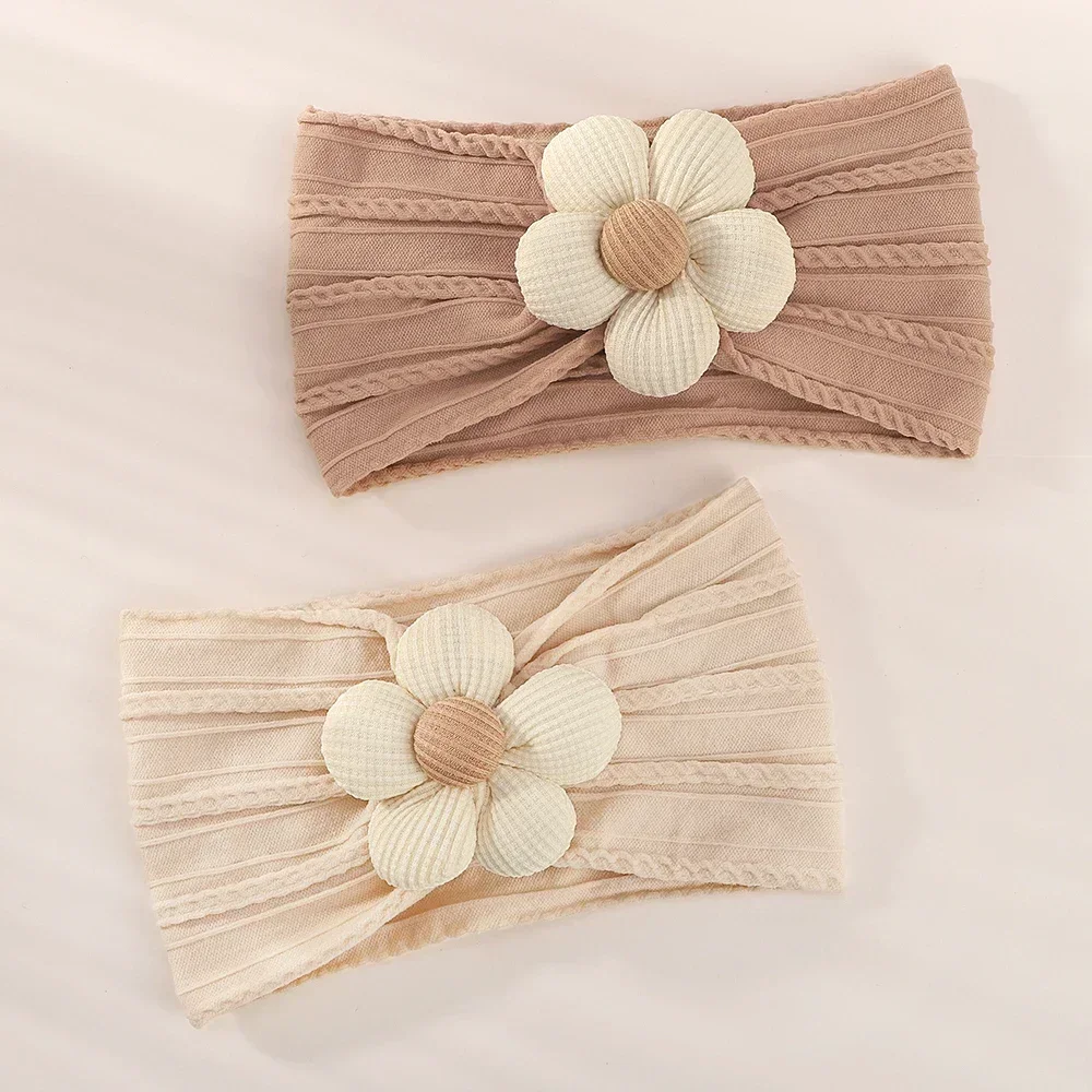 1Pc Baby Lace Headscarf Astique Suitable Newborn Girl Flower Headband Elastic Hairband Turban Soft Toddler Hair Accessories
