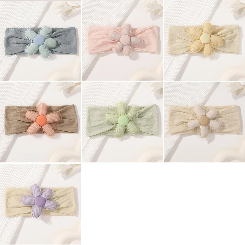 1Pc Baby Lace Headscarf Astique Suitable Newborn Girl Flower Headband Elastic Hairband Turban Soft Toddler Hair Accessories