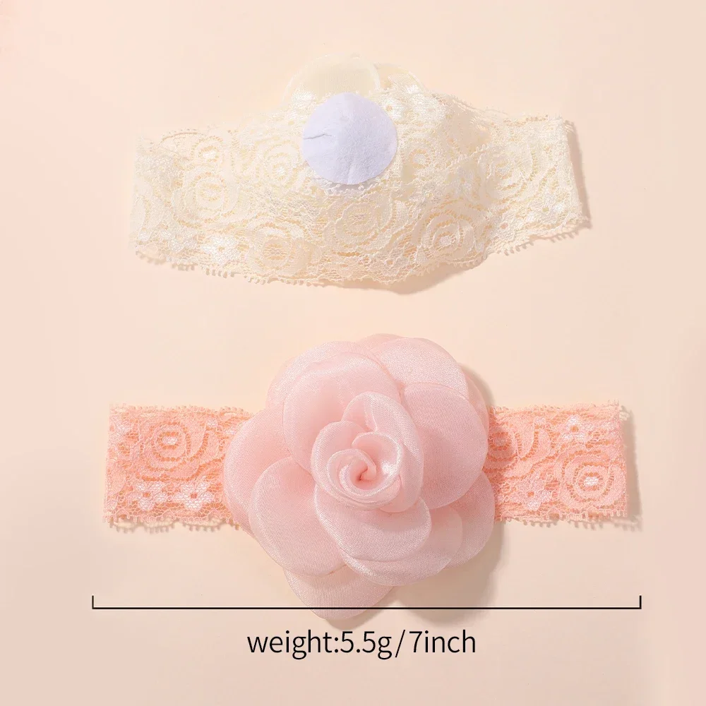 1Pc Baby Lace Headscarf Astique Suitable Newborn Girl Flower Headband Elastic Hairband Turban Soft Toddler Hair Accessories