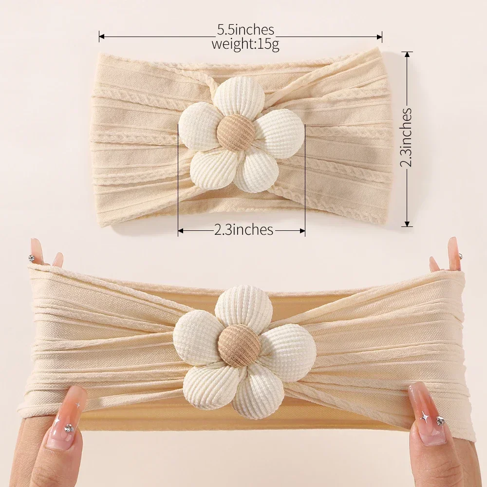 1Pc Baby Lace Headscarf Astique Suitable Newborn Girl Flower Headband Elastic Hairband Turban Soft Toddler Hair Accessories