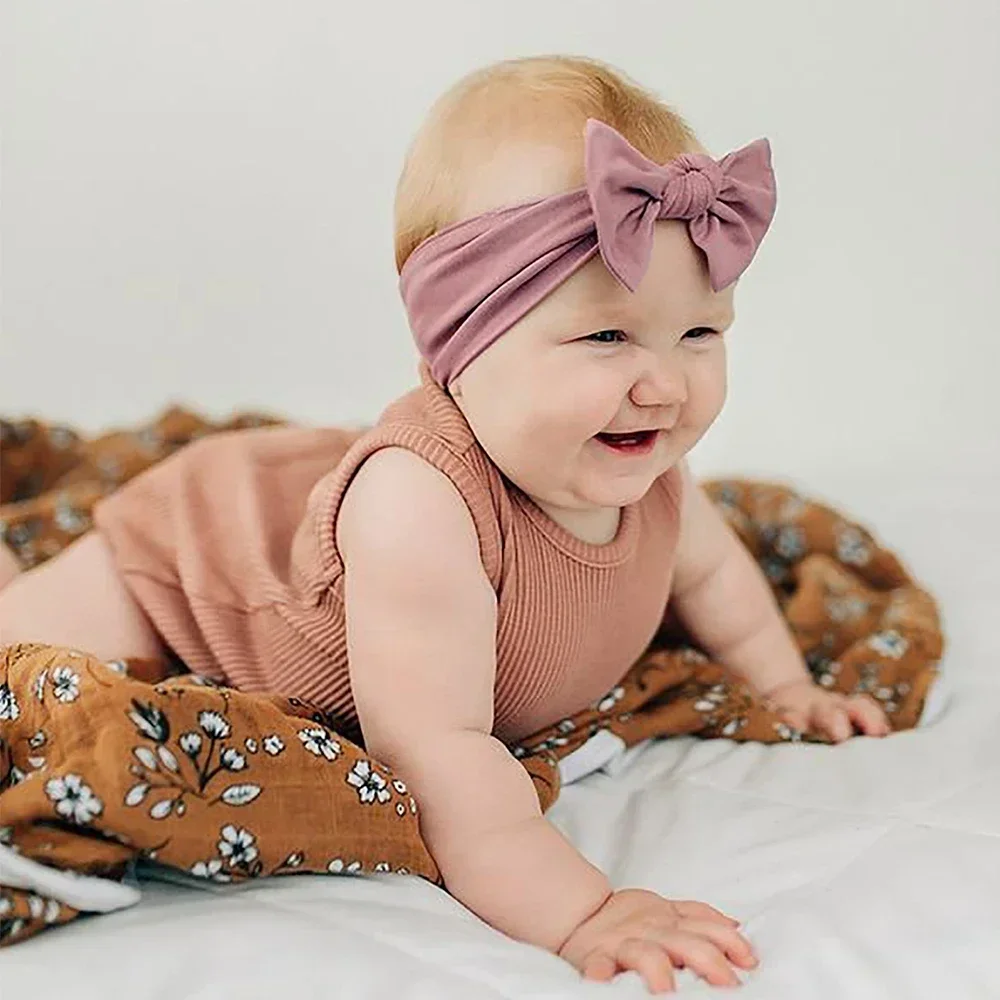 1Pc Baby Lace Headscarf Astique Suitable Newborn Girl Flower Headband Elastic Hairband Turban Soft Toddler Hair Accessories