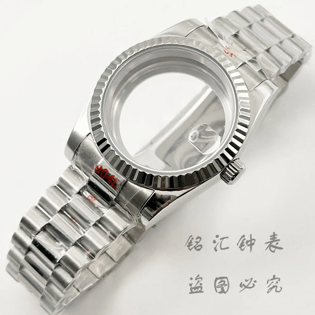 Fluted Curved 36MM/40MM High Quality Waterproof Presidential Bracelet Sapphire Watch Case For NH34 NH35 NH36 ETA2824 Movement
