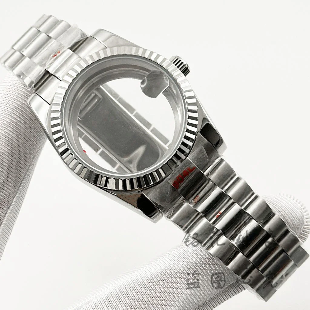 Fluted Curved 36MM/40MM High Quality Waterproof Presidential Bracelet Sapphire Watch Case For NH34 NH35 NH36 ETA2824 Movement