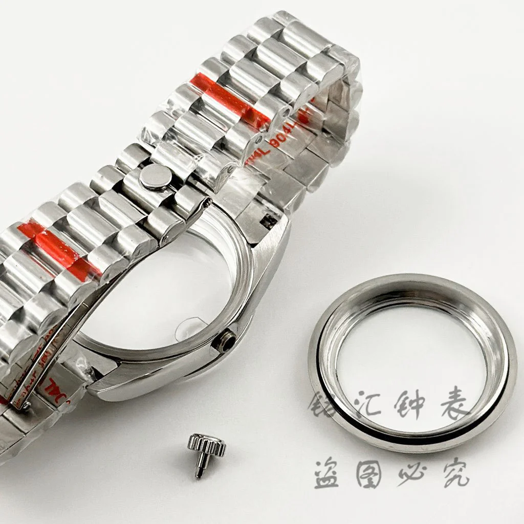 Fluted Curved 36MM/40MM High Quality Waterproof Presidential Bracelet Sapphire Watch Case For NH34 NH35 NH36 ETA2824 Movement