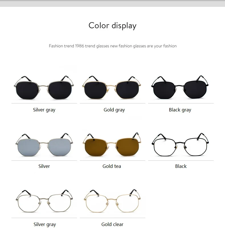 Men Sunglasses Hexagon Sun Glasses NEW Women Metal Frame Fishing Glasses Gold Tea Eyewear Lentes De Sol Hombre Okulary UV400