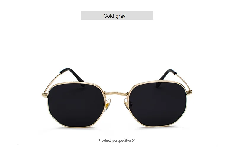 Men Sunglasses Hexagon Sun Glasses NEW Women Metal Frame Fishing Glasses Gold Tea Eyewear Lentes De Sol Hombre Okulary UV400