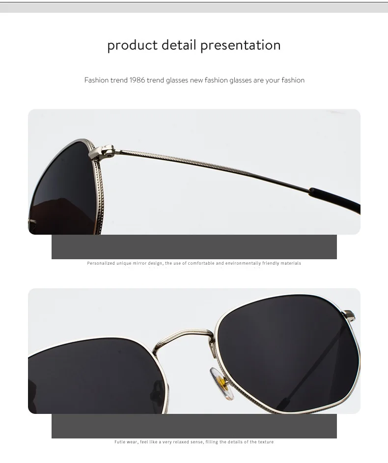 Men Sunglasses Hexagon Sun Glasses NEW Women Metal Frame Fishing Glasses Gold Tea Eyewear Lentes De Sol Hombre Okulary UV400