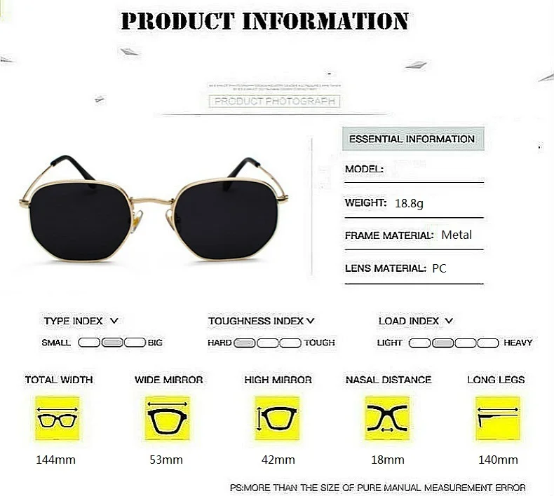 Men Sunglasses Hexagon Sun Glasses NEW Women Metal Frame Fishing Glasses Gold Tea Eyewear Lentes De Sol Hombre Okulary UV400
