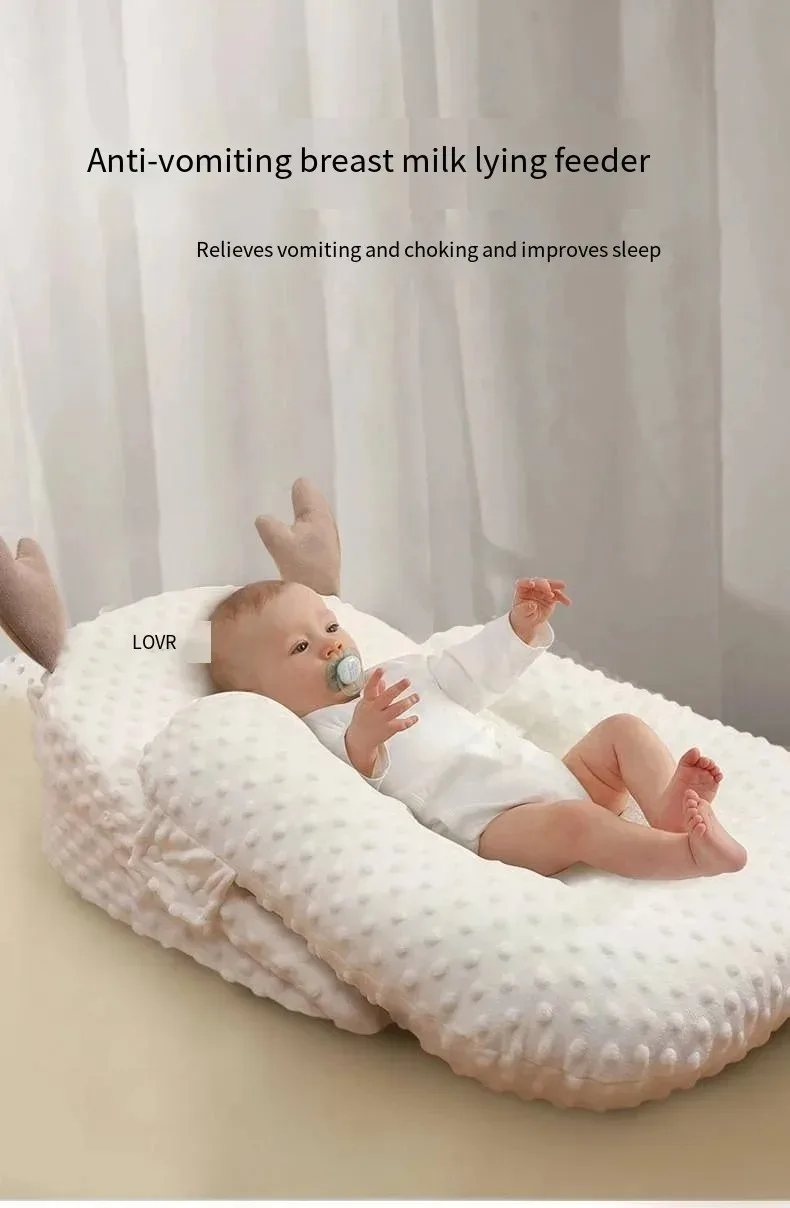 0-2t Baby Anti Emesis Slope Pad Newborn Lying Feeding Device Nursing Pillow Anti Overflow Sleeping Pad 2024 Baby Nursing Pillow