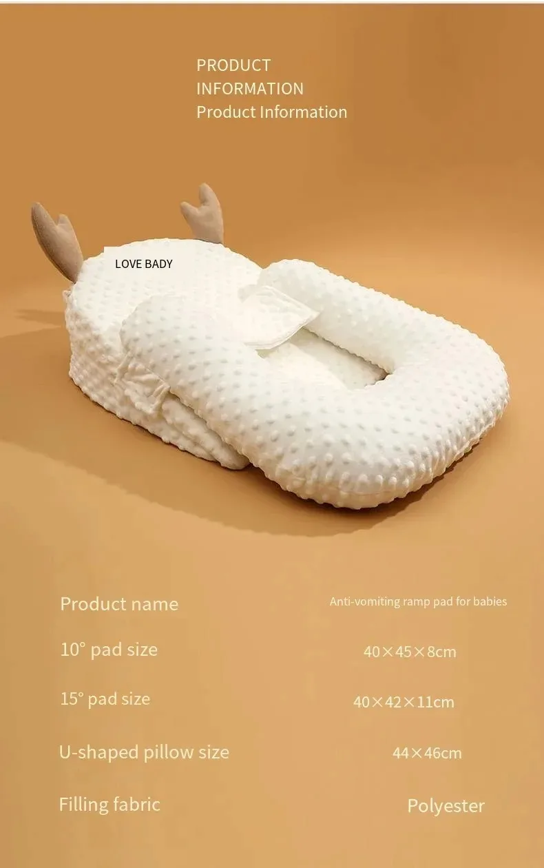 0-2t Baby Anti Emesis Slope Pad Newborn Lying Feeding Device Nursing Pillow Anti Overflow Sleeping Pad 2024 Baby Nursing Pillow
