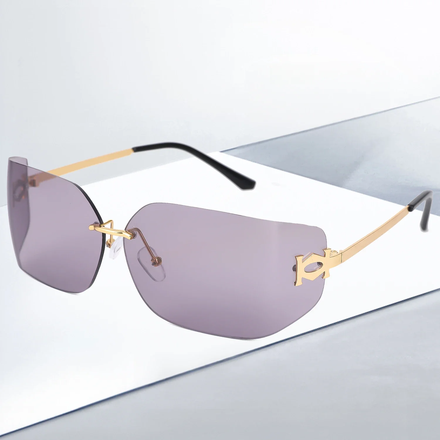 Women Sunglasses Fashion Rimless Rectangle Sunglasses for Women Luxury Design Trendy Frameless Sun Glasses Female UV400