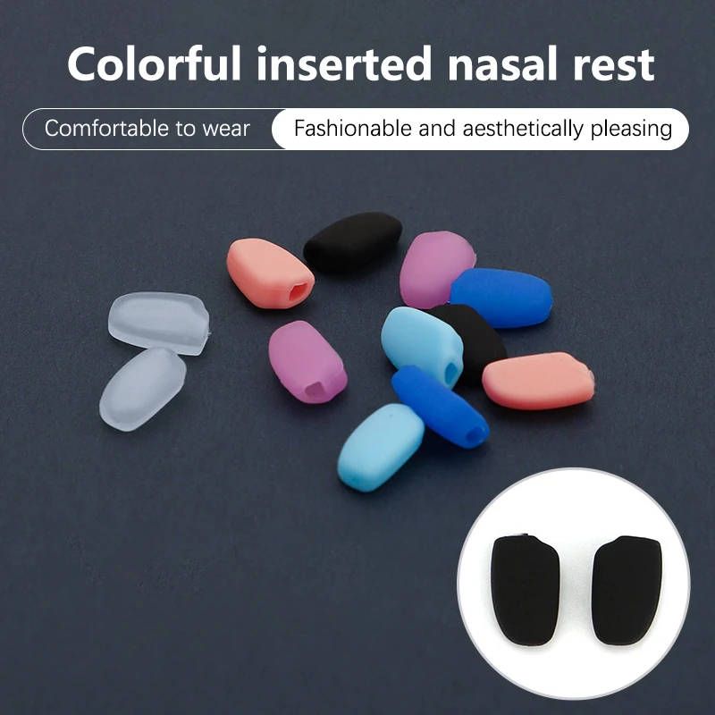 5Pair Color Anti-slip Silicone Nose Pads For Eyeglasses Glasses Frame Plug-in Nose Pad Eyewear Accessories