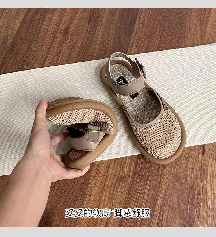 woman Baotou Slippers 2024 Summer Slippers for Women Casual Shoes Flat Bottom Breathable sandals Comfortable outdoor beach shoes