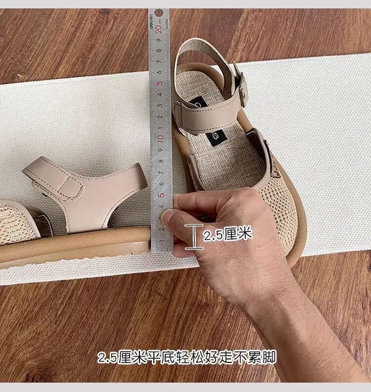 woman Baotou Slippers 2024 Summer Slippers for Women Casual Shoes Flat Bottom Breathable sandals Comfortable outdoor beach shoes
