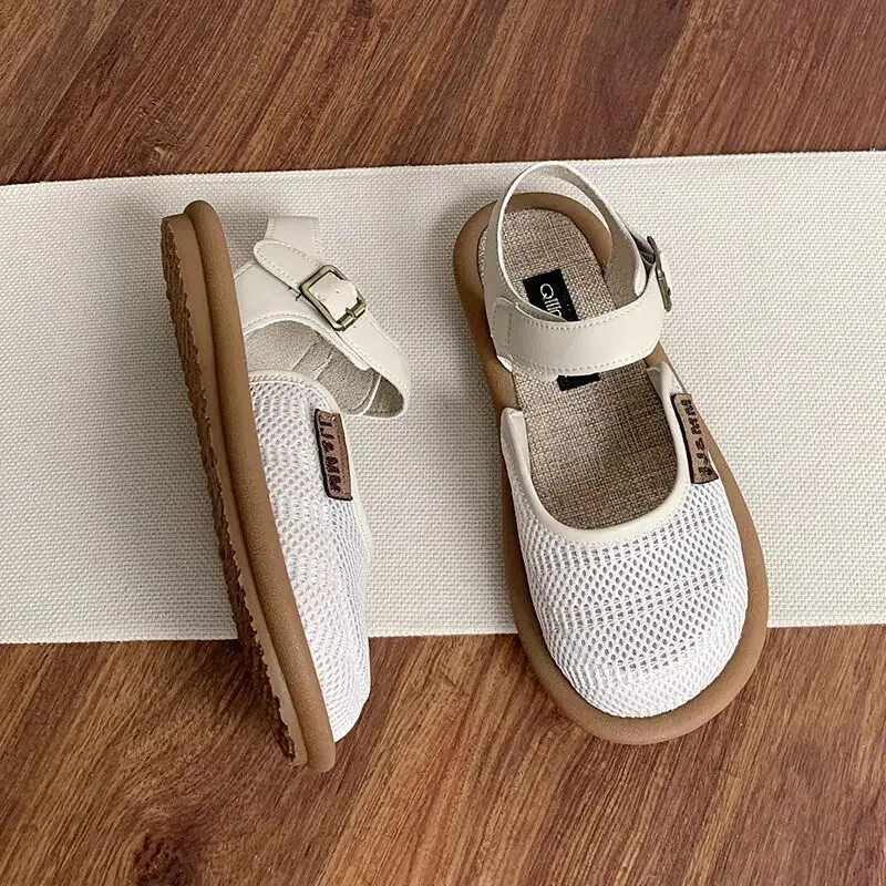 woman Baotou Slippers 2024 Summer Slippers for Women Casual Shoes Flat Bottom Breathable sandals Comfortable outdoor beach shoes