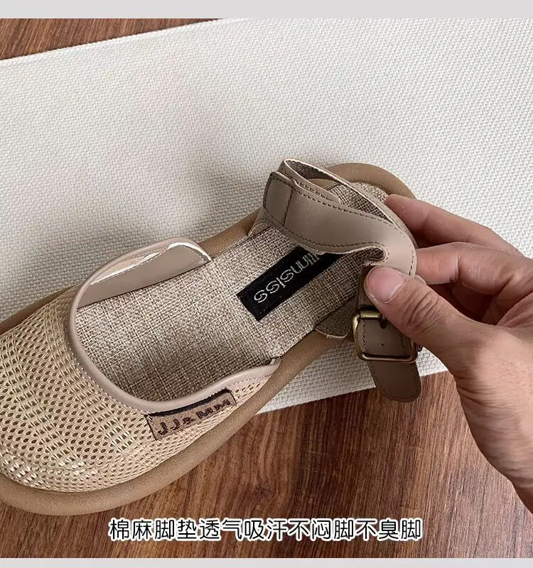 woman Baotou Slippers 2024 Summer Slippers for Women Casual Shoes Flat Bottom Breathable sandals Comfortable outdoor beach shoes