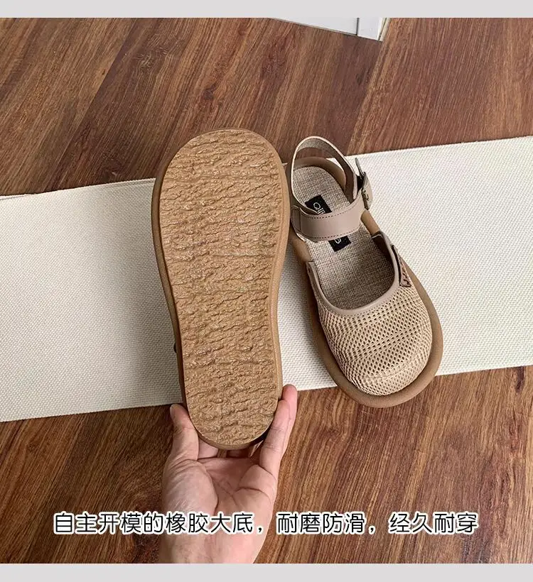 woman Baotou Slippers 2024 Summer Slippers for Women Casual Shoes Flat Bottom Breathable sandals Comfortable outdoor beach shoes
