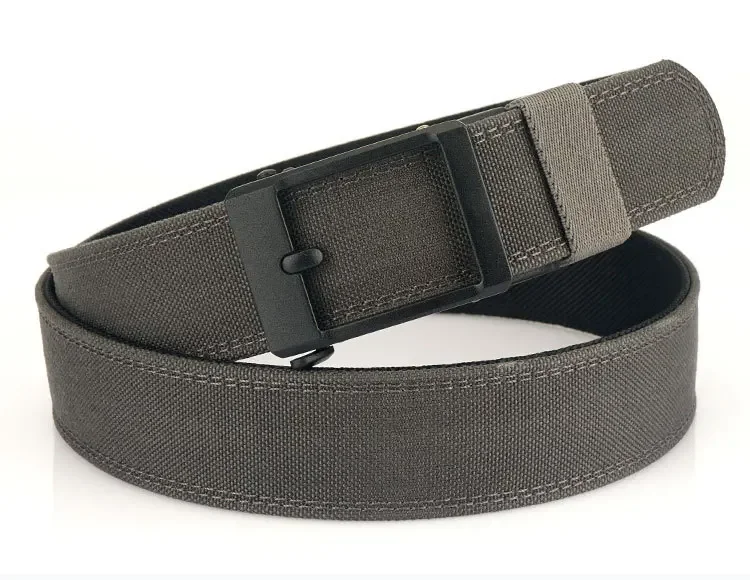 Men Women Firm Metal Automatic Buckle Tactical Belt Double Layer Thickened Hanging Belts Outdoor Heavy Duty Training Belt