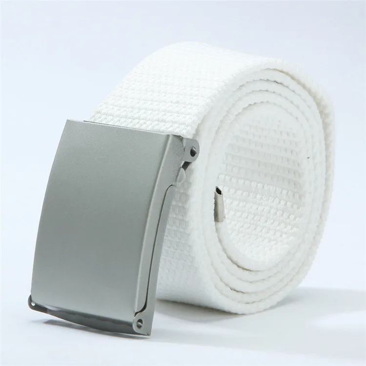 Fashion New Unisex Trousers Belts Canvas Belt Metal Buckle Men Women Boys Jeans Belts Candy Colors Top Quality Luxury Belts