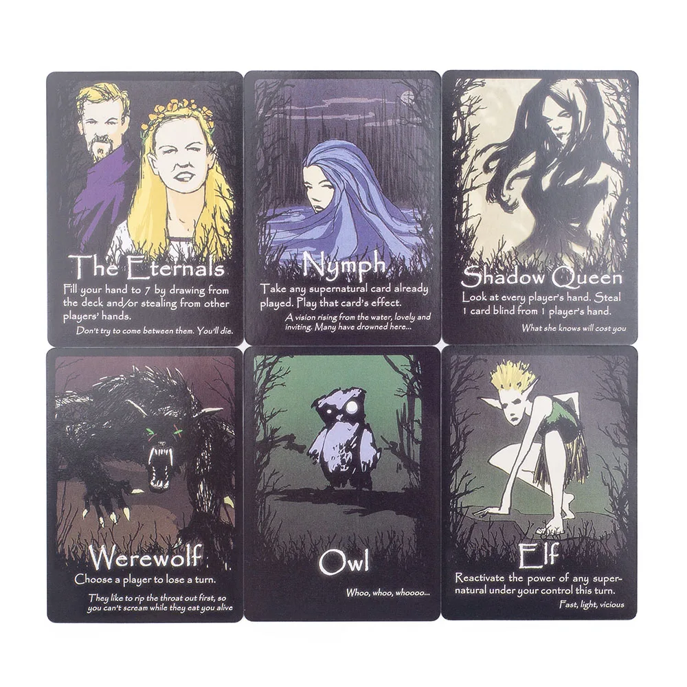 English Version The Grimwood Board Game 72Pcs Standard Poker 8.8*6.3cm Slightly Strategic Cards for Family Gatherings
