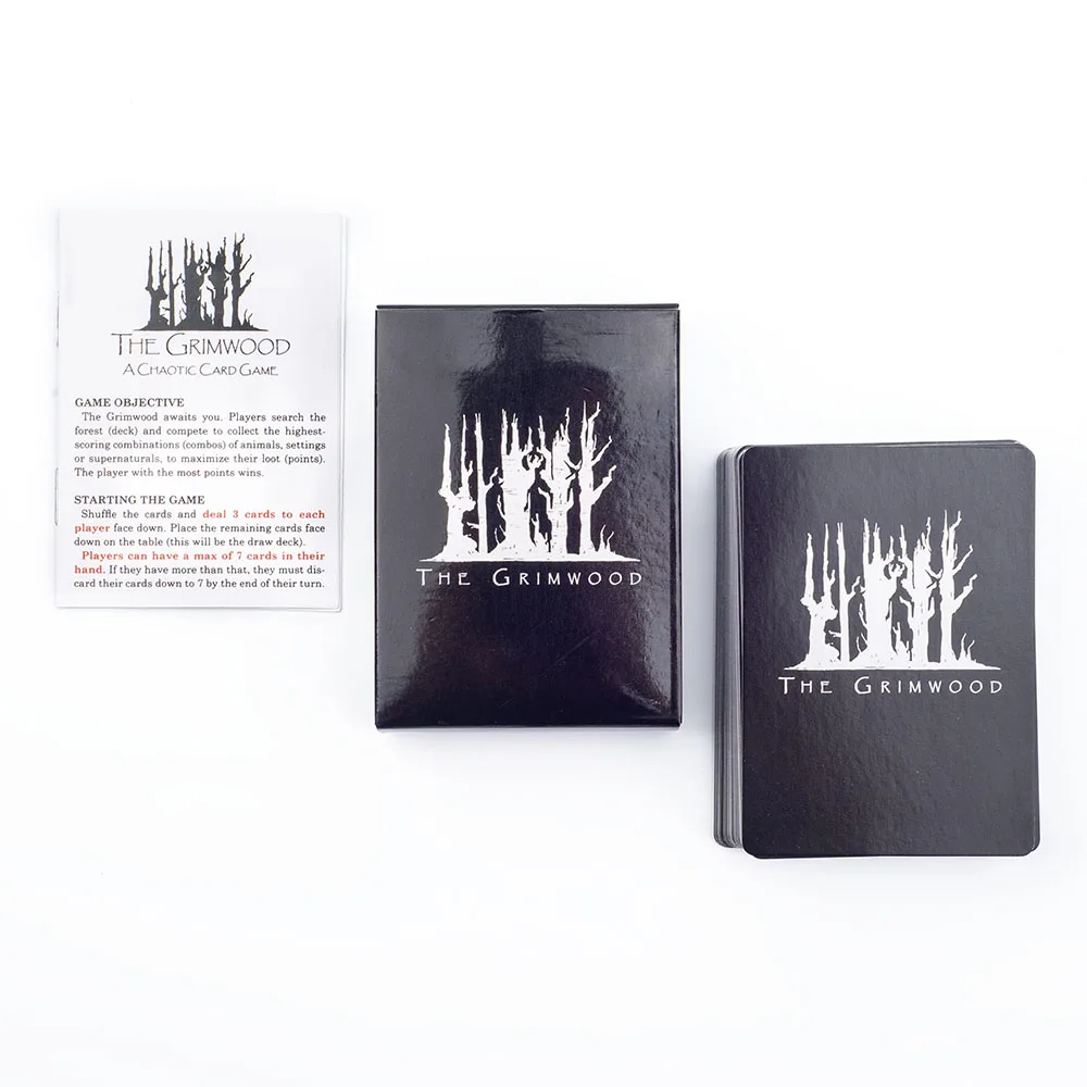 English Version The Grimwood Board Game 72Pcs Standard Poker 8.8*6.3cm Slightly Strategic Cards for Family Gatherings