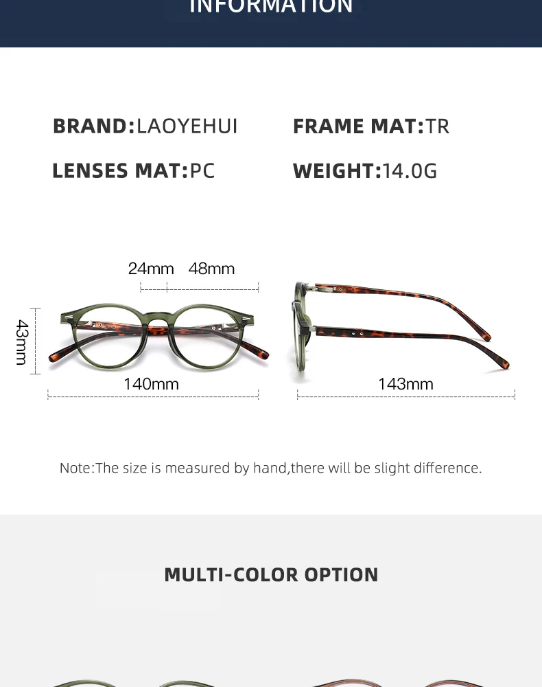 Vintage Round Frames Myopia Prescription Glasses Small Size Anti Blue Light Computer Optical Eyeglasses Frame for Men Women