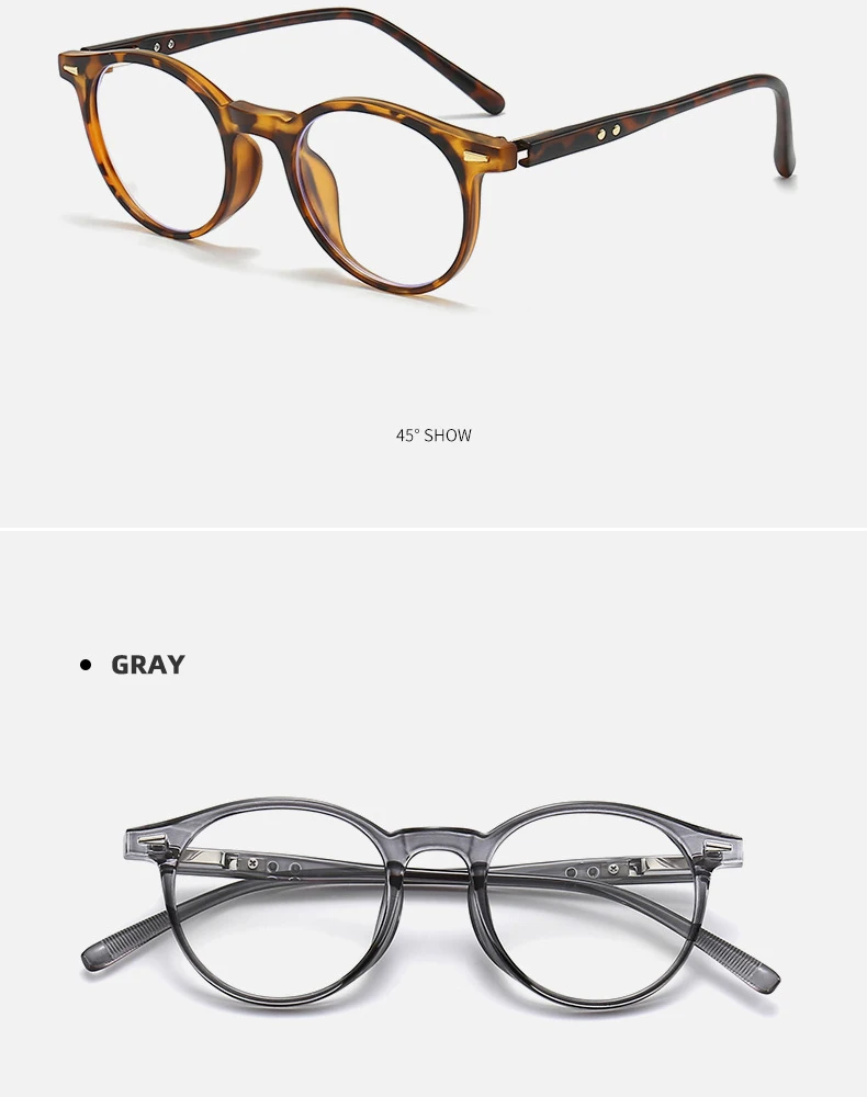 Vintage Round Frames Myopia Prescription Glasses Small Size Anti Blue Light Computer Optical Eyeglasses Frame for Men Women