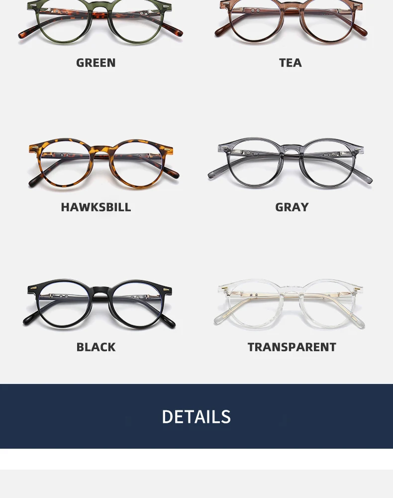 Vintage Round Frames Myopia Prescription Glasses Small Size Anti Blue Light Computer Optical Eyeglasses Frame for Men Women